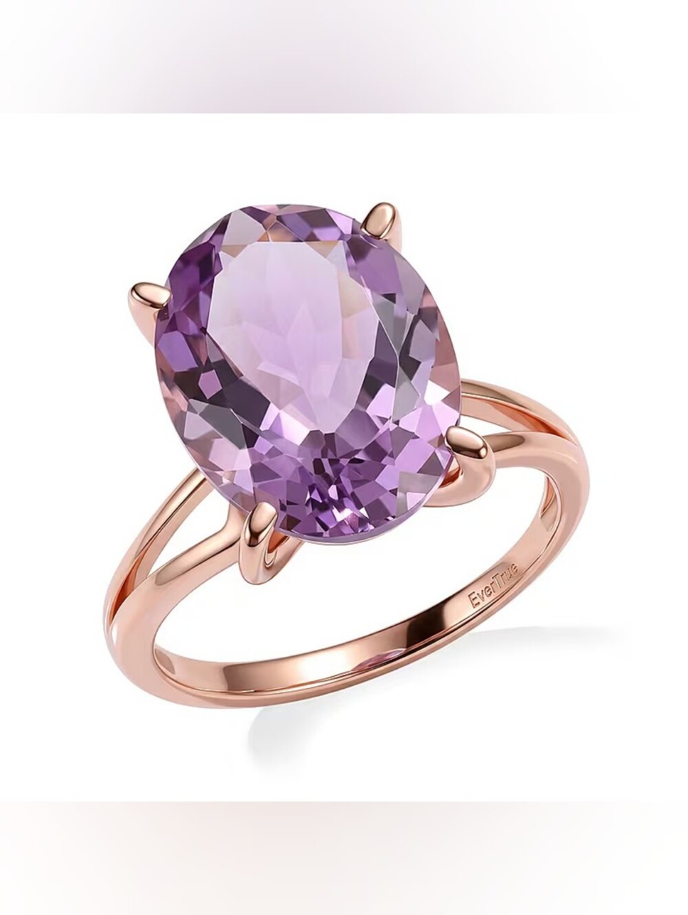 Rose De France Solitaire Ring In 18K Gold Plating